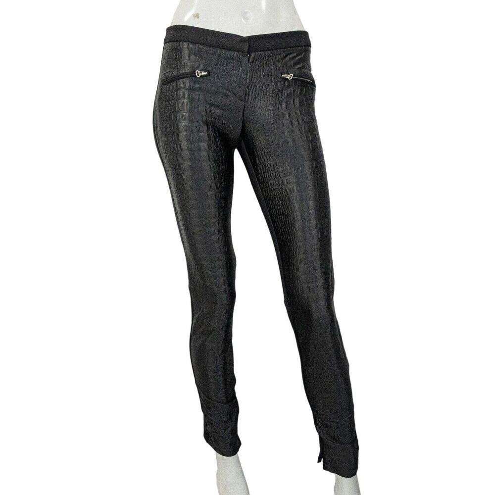 Maje Women's Faux Croc Leather Skinny Pants size 34 28waist